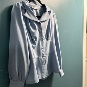 Grace Karin Light Blue Blouse
